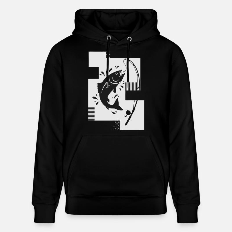 Canne à pêche au poisson - Sweat à capuche bio CRUISER Stanley/Stella Unisexe - noir