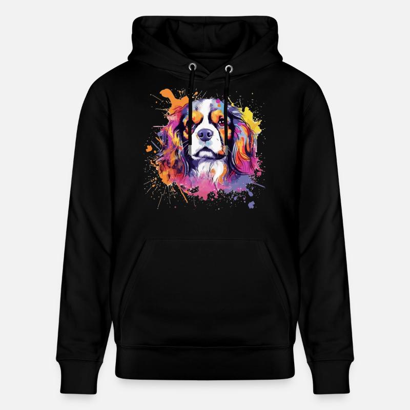 Cavalier King Charles Spaniel Splash Art - Sweat à capuche bio CRUISER Stanley/Stella Unisexe - noir
