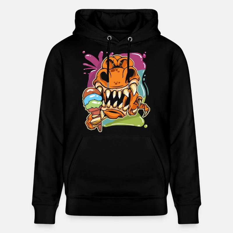 Aimer le dessin animé T-Rex - Sweat à capuche bio CRUISER Stanley/Stella Unisexe - noir