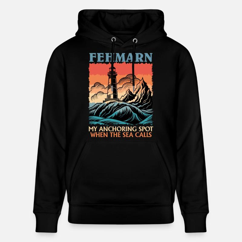 Marin FEHMARN MON POINT D’ANCRAGE Drôle - Sweat à capuche bio CRUISER Stanley/Stella Unisexe - noir