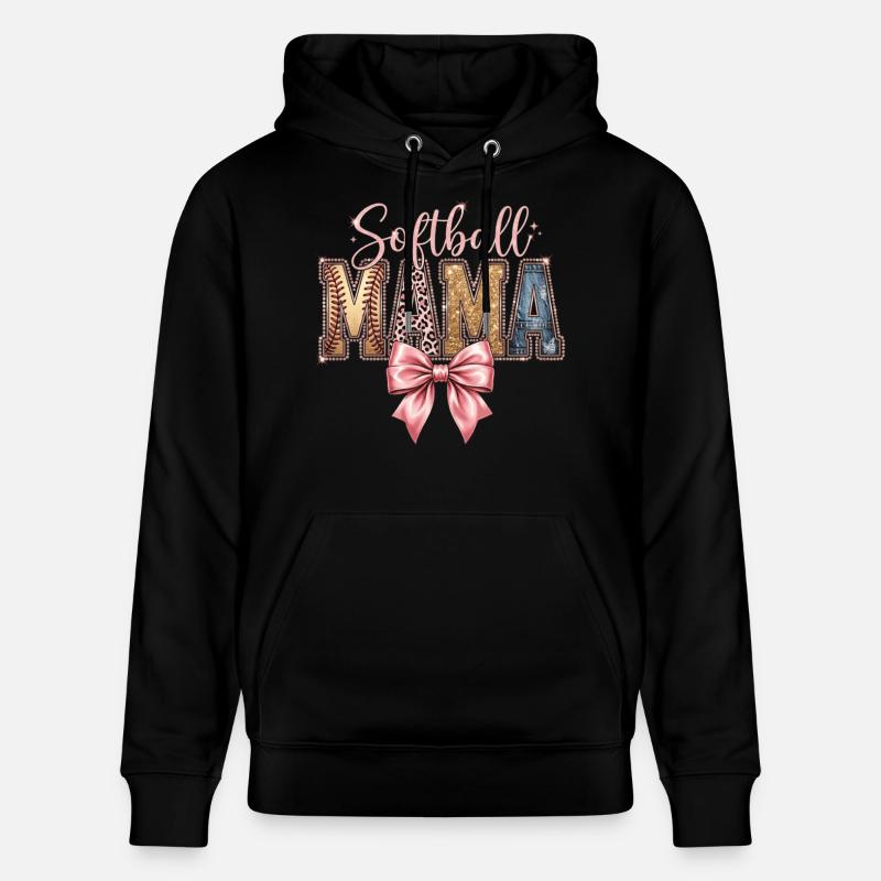 Softball Mama Coquette Léopard Bow - Sweat à capuche bio CRUISER Stanley/Stella Unisexe - noir