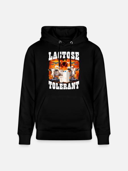Lactose Tolerant Sarcasm Meme - Stanley/Stella CRUISER Unisex Organic Hoodie - black