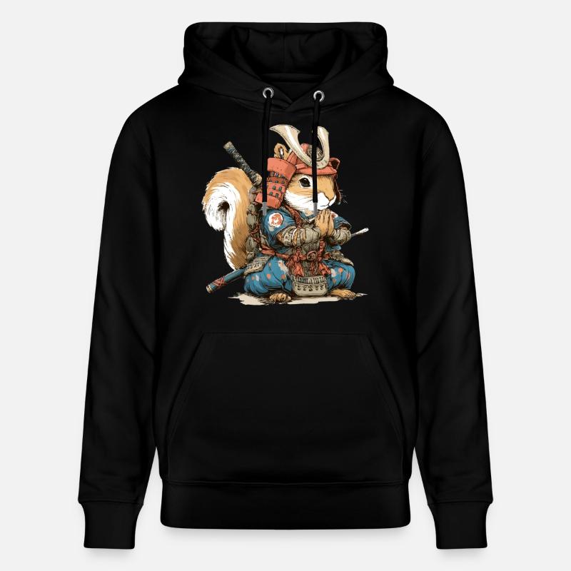 Squirrel Samurai Armor - Stanley/Stella CRUISER Unisex Organic Hoodie - black