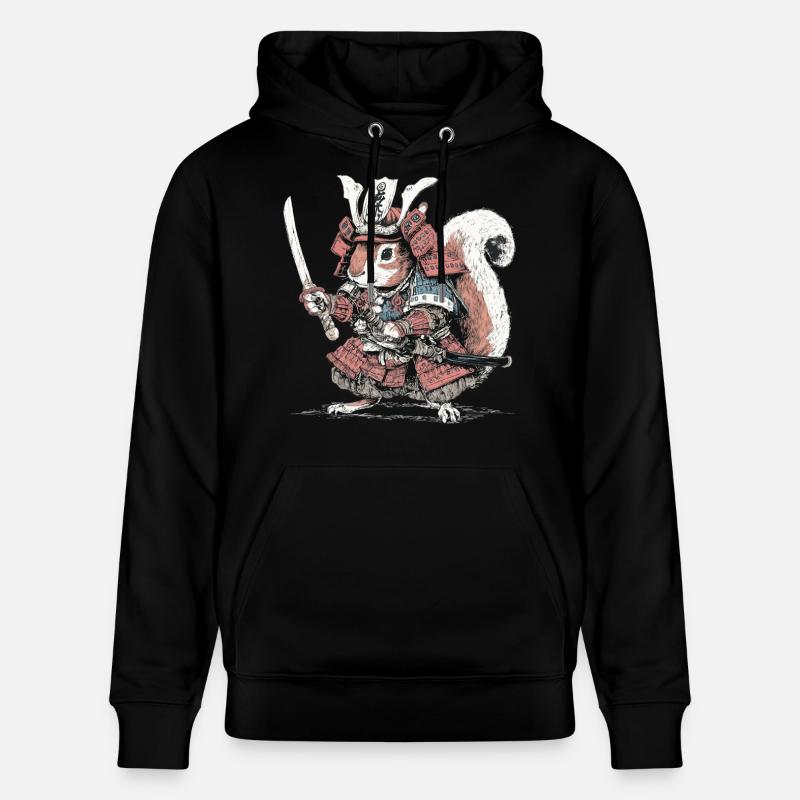 Squirrel Samurai Armor - Stanley/Stella CRUISER Unisex Organic Hoodie - black