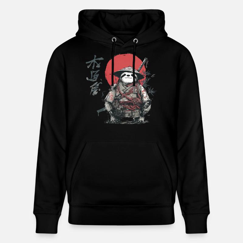 Samouraï paresseux sous le soleil rouge - Sweat à capuche bio CRUISER Stanley/Stella Unisexe - noir