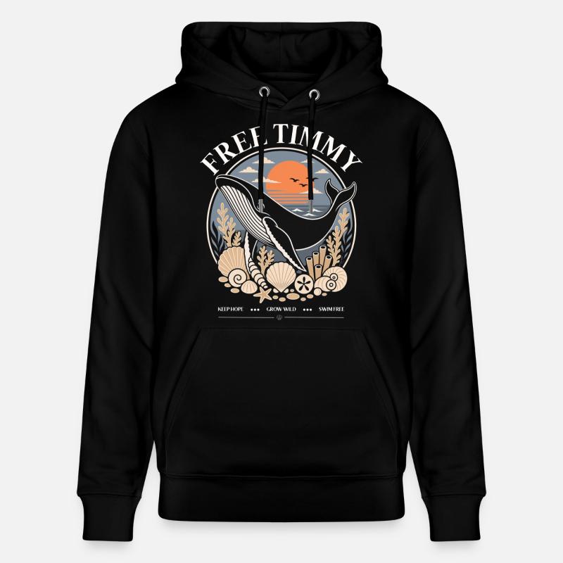 Buckelwal Timmy Hope Statement Merch - Stanley/Stella Unisex Bio-Hoodie CRUISER  - Schwarz