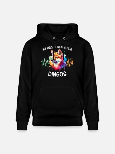 Australian Wild Dog Heartline - Stanley/Stella CRUISER Unisex Organic Hoodie - black