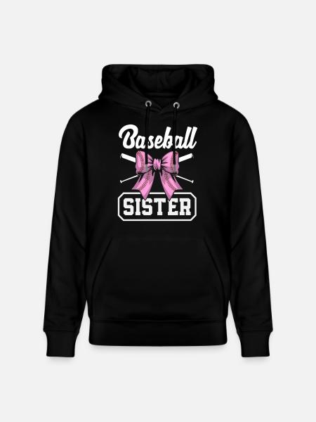 Baseball Sœur Bow Bat Rose - Sweat à capuche bio CRUISER Stanley/Stella Unisexe - noir