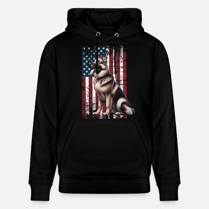 Berger allemand US Deutscher Schäferhund - Sweat à capuche bio CRUISER Stanley/Stella Unisexe - noir