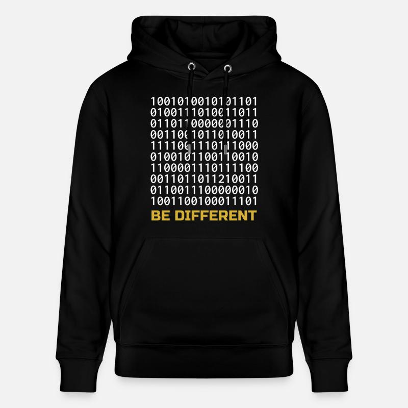Be Different: Binäres Muster mit Botschaft - Stanley/Stella Unisex Bio-Hoodie CRUISER  - Schwarz