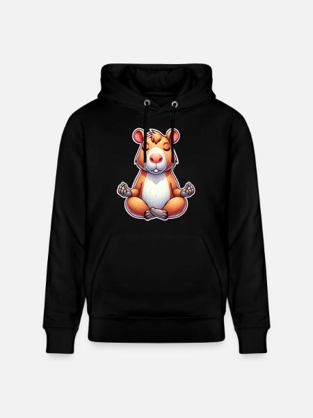Capybara Yoga Meditation - Stanley/Stella CRUISER Unisex Organic Hoodie - black