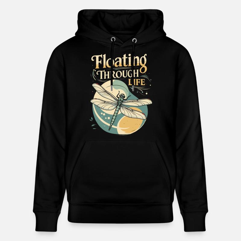 Libelle Libellen Floating Through Life - Stanley/Stella Unisex Bio-Hoodie CRUISER  - Schwarz