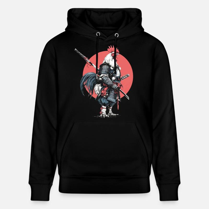 Hahn-Samurai in Rüstung - Stanley/Stella Unisex Bio-Hoodie CRUISER  - Schwarz