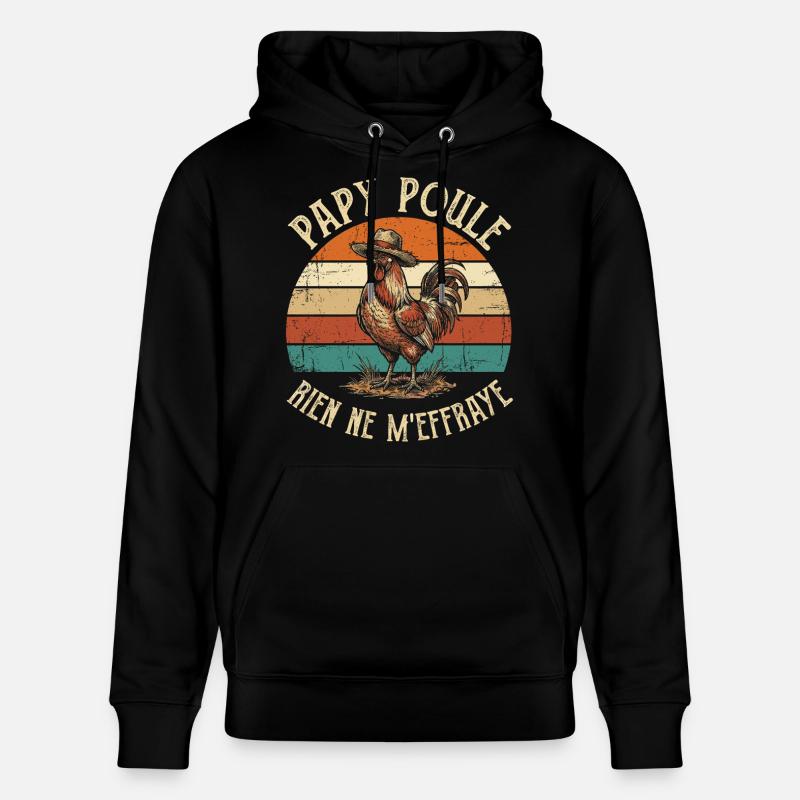 Rien Ne M'effraye Papy Poule Grand-Père - Sweat à capuche bio CRUISER Stanley/Stella Unisexe - noir