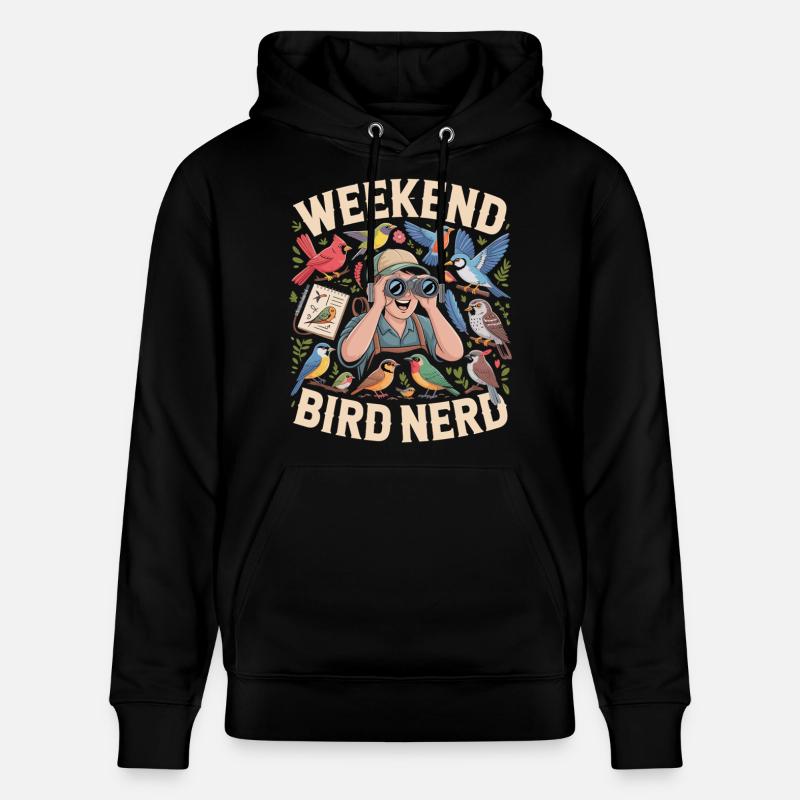 Weekend Bird Nerd Vogelbeobachter - Stanley/Stella Unisex Bio-Hoodie CRUISER  - Schwarz