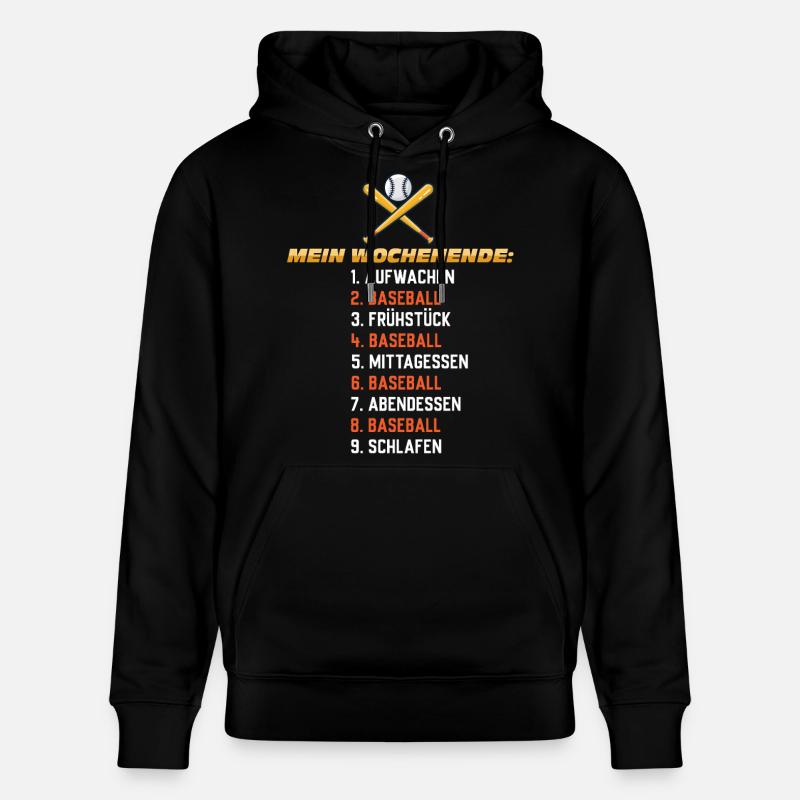 Baseball Wochenende – Mein Plan - Stanley/Stella Unisex Bio-Hoodie CRUISER  - Schwarz