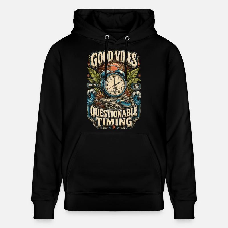 Belize Belizean Root Questionable Timing - Stanley/Stella CRUISER Unisex Organic Hoodie - black