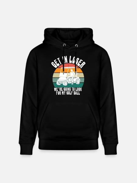 Retro Golf Cart Sunset - Stanley/Stella CRUISER Unisex Organic Hoodie - black
