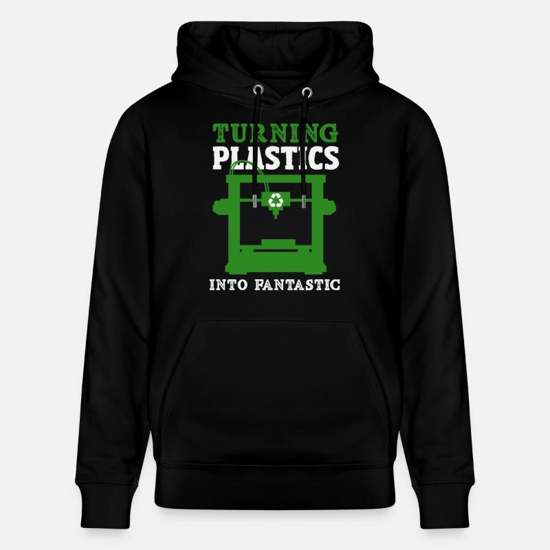 Turning Plastic Into Awesome 3D Printer - Stanley/Stella CRUISER Unisex Organic Hoodie - black