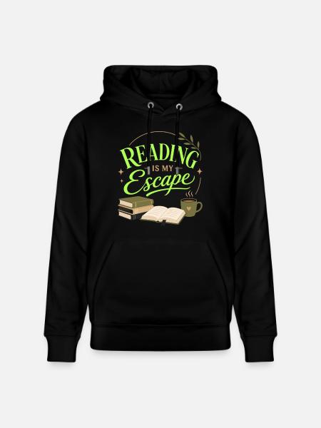 Book Fan Literature Lover Reading Motif - Stanley/Stella CRUISER Unisex Organic Hoodie - black