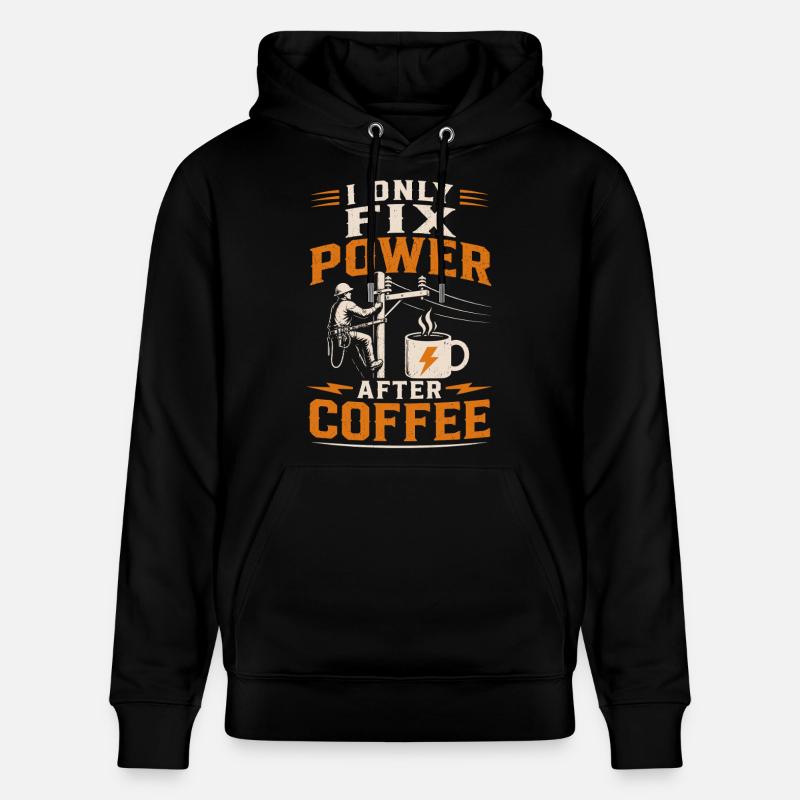 Elektriker Kaffee Spannung Kabel Technik - Stanley/Stella Unisex Bio-Hoodie CRUISER  - Schwarz