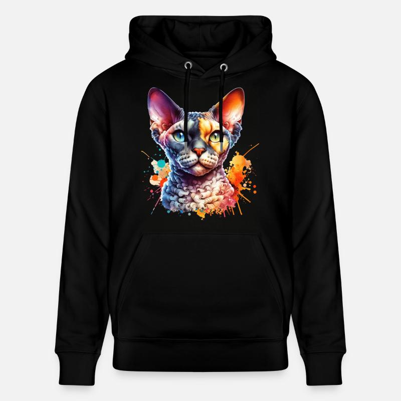 Devon Rex Motif - Sweat à capuche bio CRUISER Stanley/Stella Unisexe - noir