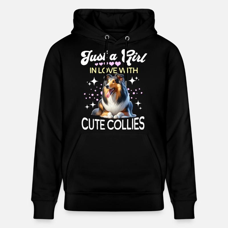 Collie aux cheveux longs - Sweat à capuche bio CRUISER Stanley/Stella Unisexe - noir