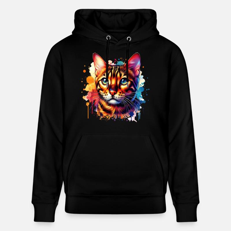 Motif du chat du Bengale - Sweat à capuche bio CRUISER Stanley/Stella Unisexe - noir