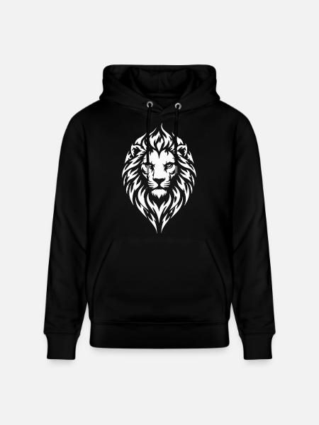 Lion Tribal Tattoo Style - Stanley/Stella CRUISER Unisex Organic Hoodie - black