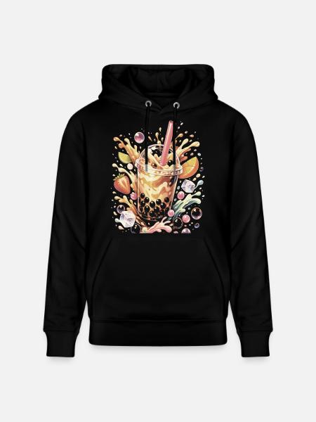 Bubble Tea Perles Tapioca Splash Art - Sweat à capuche bio CRUISER Stanley/Stella Unisexe - noir