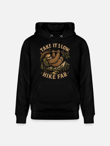 Take It Slow Hike Far Sloth - Stanley/Stella CRUISER Unisex Organic Hoodie - black