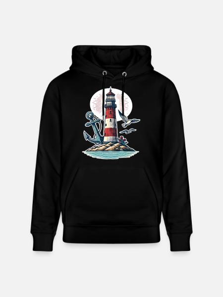 lighthouse - Stanley/Stella CRUISER Unisex Organic Hoodie - black