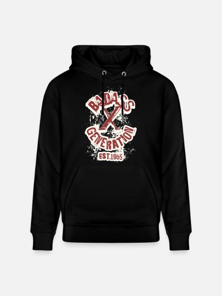 Badass Generation X 1965 - Stanley/Stella CRUISER Unisex Organic Hoodie - black