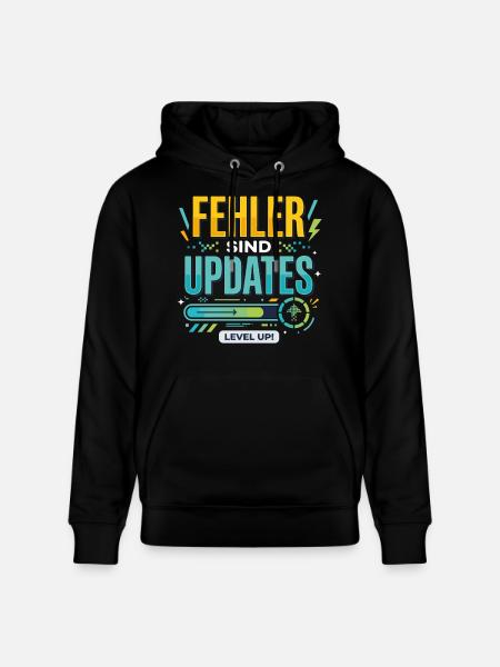 Fehler Werden Updates Level Up - Stanley/Stella Unisex Bio-Hoodie CRUISER  - Schwarz
