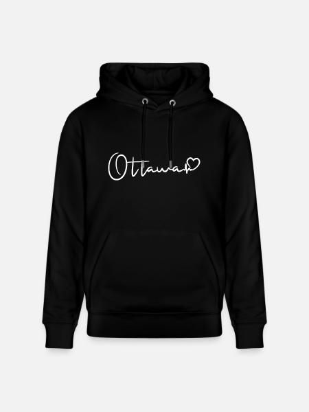 Ottawa Heartbeat - Stanley/Stella CRUISER Unisex Organic Hoodie - black