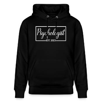 Psychologe Est. 2023 Abschluss Psychologie Geschenk - Stanley/Stella Unisex Bio-Hoodie CRUISER  - Schwarz - Vorne - Alina (178cm) & Michal (187cm)