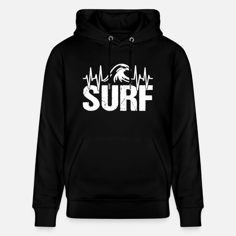 Surfer Heartbeat Wave Surf - Sweat à capuche bio CRUISER Stanley/Stella Unisexe - noir