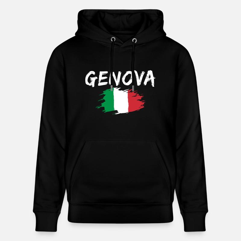 Gênes Italie Drapeau Gênes - Sweat à capuche bio CRUISER Stanley/Stella Unisexe - noir