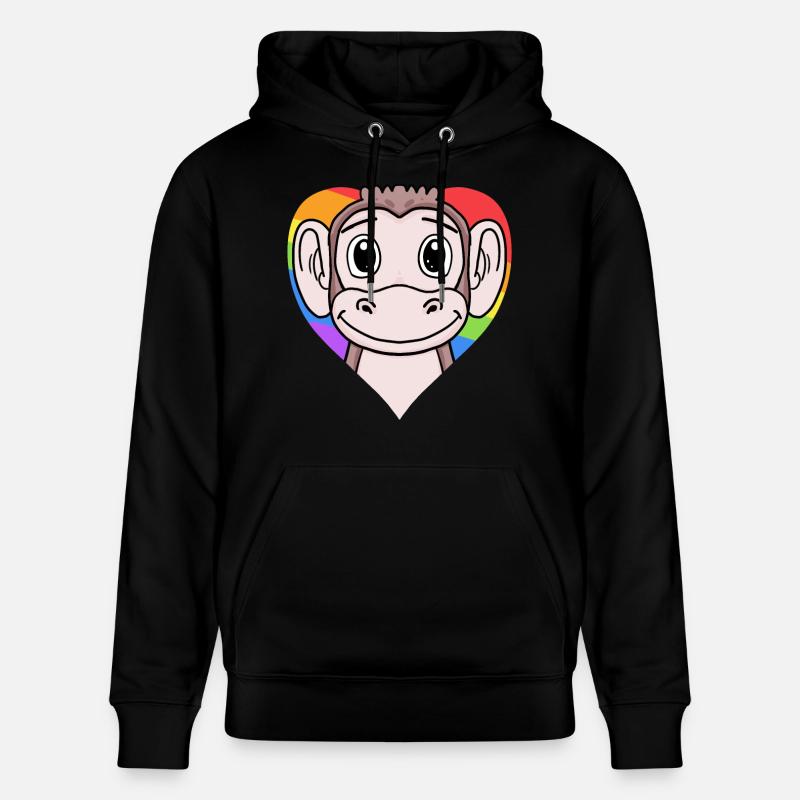LGBT Animal Monkey Arc-en-ciel - Sweat à capuche bio CRUISER Stanley/Stella Unisexe - noir