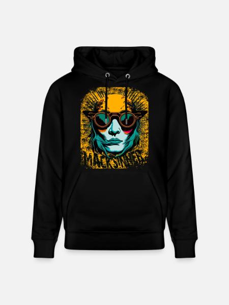 Sunglasses girl in sunburst - Stanley/Stella CRUISER Unisex Organic Hoodie - black