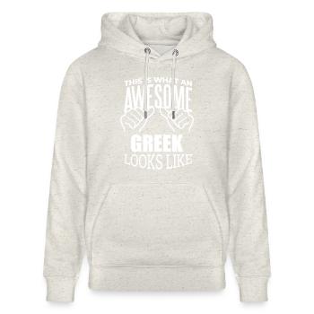 Greece - Stanley/Stella CRUISER Unisex Organic Hoodie - heather oatmeal - Front - Alina (178cm) & Michal (187cm)