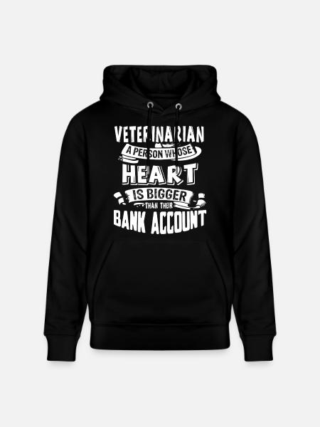 Veterinarian Big Heart - Stanley/Stella CRUISER Unisex Organic Hoodie - black