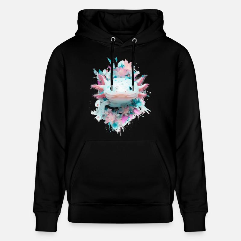 Magie de la fleur d’axolotl pastel - Sweat à capuche bio CRUISER Stanley/Stella Unisexe - noir