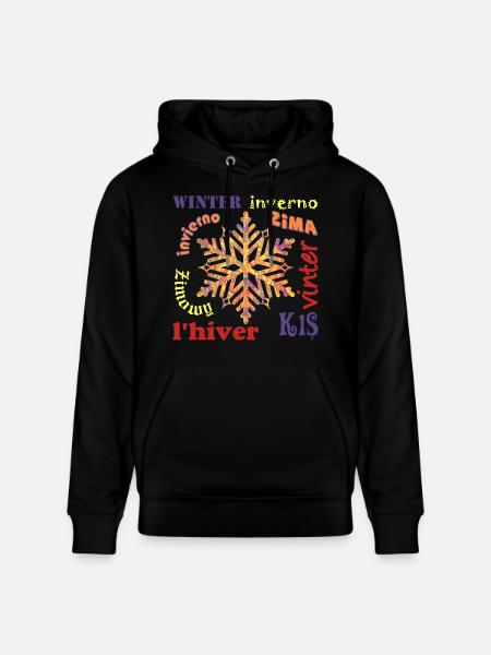 Winter multilingual E 53 - Stanley/Stella CRUISER Unisex Organic Hoodie - black