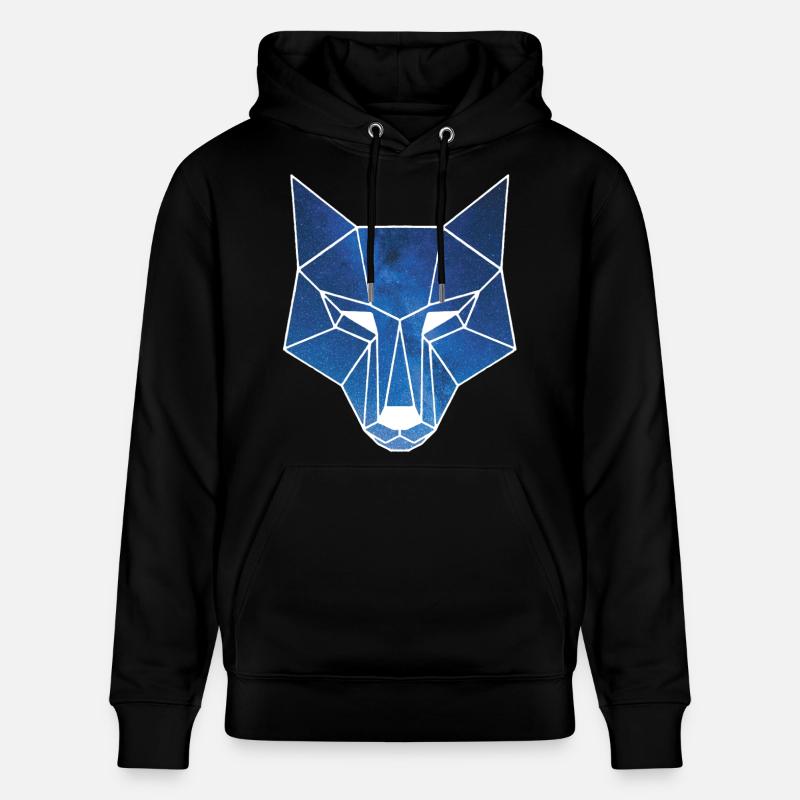 Loup blanc et ciel étoilé - Sweat à capuche bio CRUISER Stanley/Stella Unisexe - noir