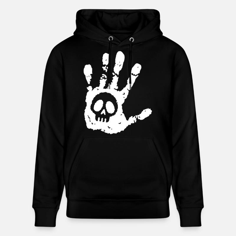 Crâne et empreinte blanche - Sweat à capuche bio CRUISER Stanley/Stella Unisexe - noir