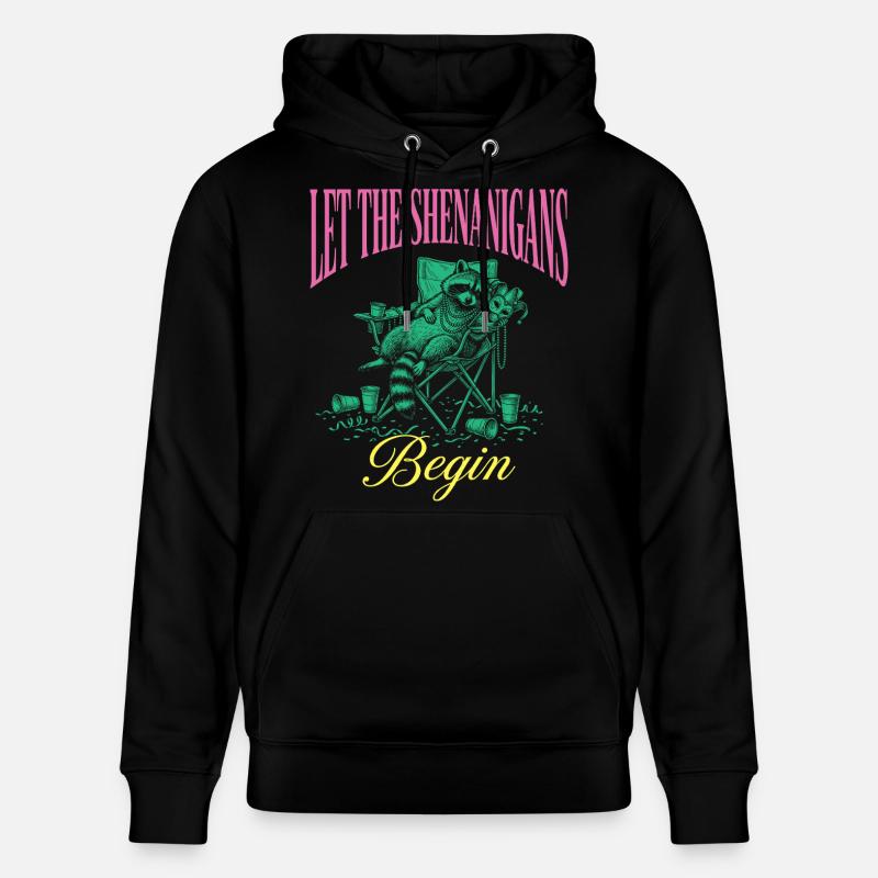 Pitreries Ratons laveurs drôles Mardi Gras - Sweat à capuche bio CRUISER Stanley/Stella Unisexe - noir