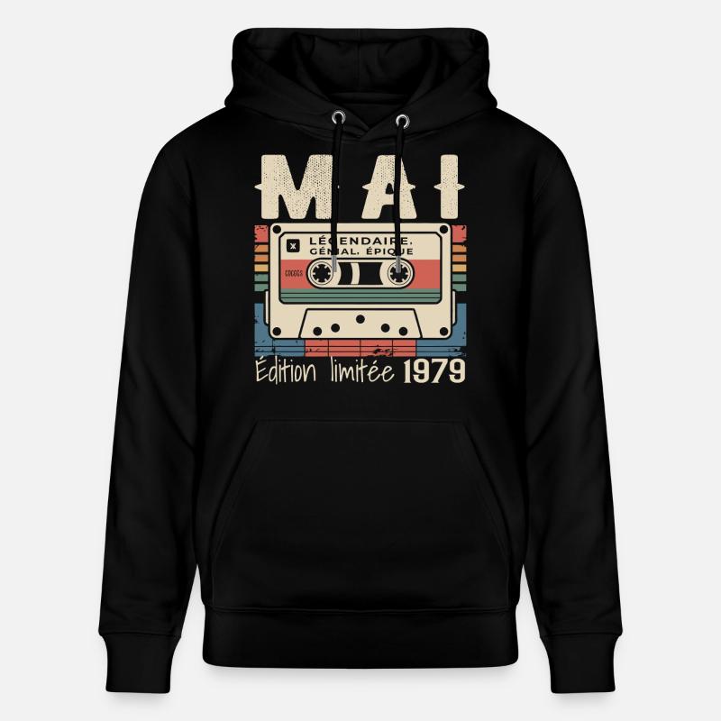 Mai 1979 - Sweat à capuche bio CRUISER Stanley/Stella Unisexe - noir