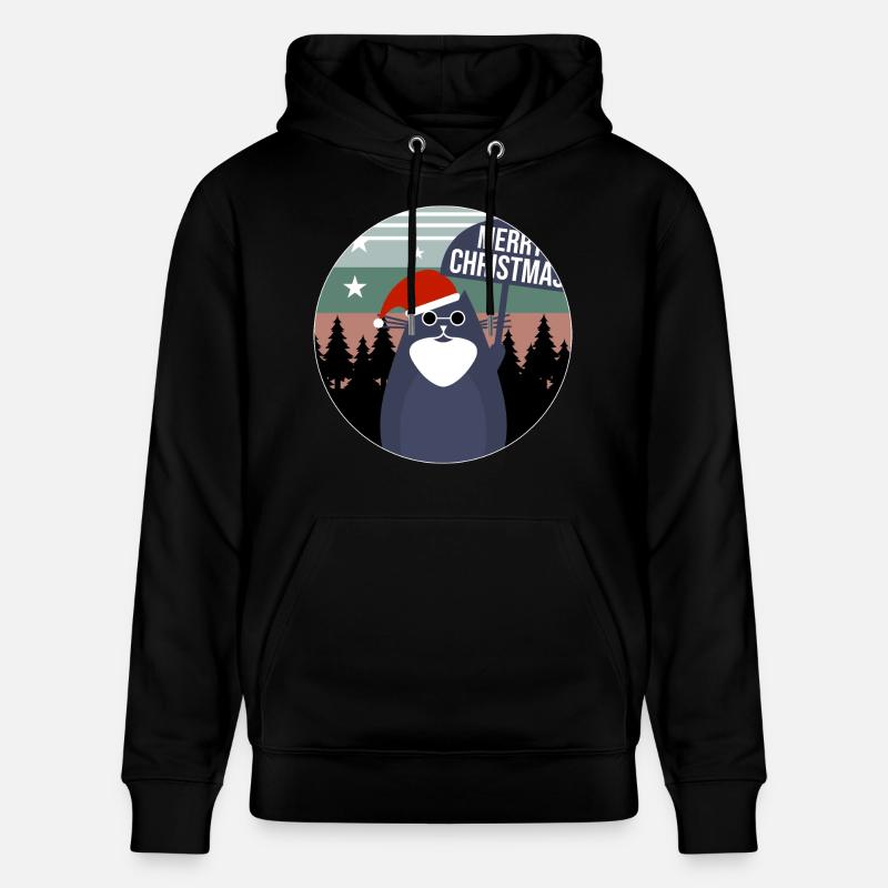 Katze Weihnachten Geschenkidee - Stanley/Stella Unisex Bio-Hoodie CRUISER  - Schwarz