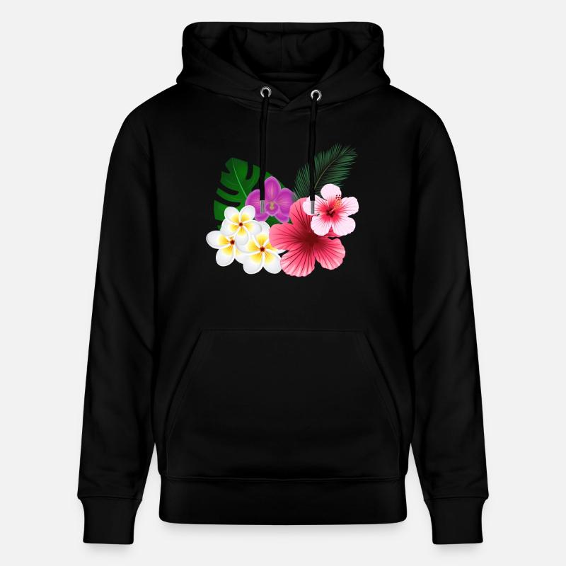 Fleurs tropicales et fleurs - Sweat à capuche bio CRUISER Stanley/Stella Unisexe - noir